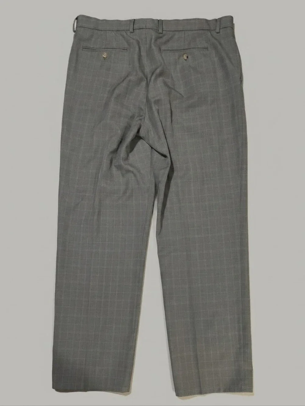 Greg Norman Men’s Grey Plaid Golf Pants 38x32 Business Casual Trousers